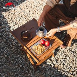 Camp Furniture Nature-hike Square Folding Table Home Coffee Outdoor Portable Picnic Dinner Bamboo Cross Bracket Camping Furnishings