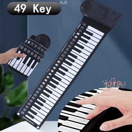 Keyboards Piano Baby Music Sound Toys Hand roll folding electronic piano with 49 keys beginners educational instrument childrens toy WX5.2174563