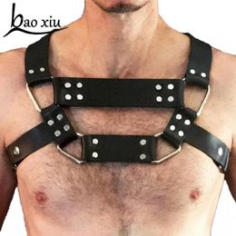 Belts Vintage Men Bondage Leather Gothic Cowboy Chest Top Bra Fetish Straps Harness Women Harajuku Body Suspenders Accessory 262R