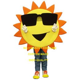Cool Sunny Summer with Sunglasses Mascot Costume Adult Hot Sun Theme Carnival Anime Cosply Mascotte Costumes Fancy 1822 Mascot Costumes