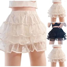 Women's Shorts Harajuku Sweet Skirts Y2k Japanese Lolita Tutu Kawaii Ladies Pettiskirt Multi-Layer Mesh Cake Skirt 2024 Summer