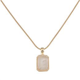 French Luxury Niche Large Square Crystal Necklace for Women's Sugar Gemstones Trendy Vintage Charm Top Jewelry Sweater Chain