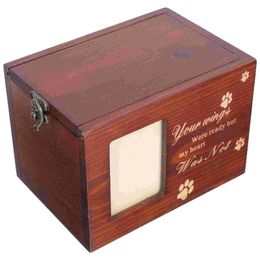 Box Pet Ashes Urn Dog Memory Cremation For Urns Keepsake Po Wooden Memorial Dogs Ash Cat Casket Small Bone Or Cats 240522