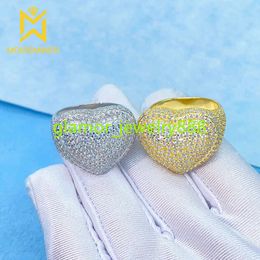 Moissanite Heart Rings For Women Iced Out Rings Women S925 Silver Wedding Ring Finger Jewellery Pass Diamonds Tester Free Shipping