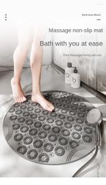 Bath Mats VOGSIC Non-Slip Bathtub Mat PVC Safety Shower With Drain Hole Bathroom Creative Massage Foot Clean Accessories