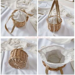 Kids Mini String Handbag Cute Straw Tote Bags for Baby Girls Boys Rattan Beach Holiday Hand Bag Toddler Purses and Handbags