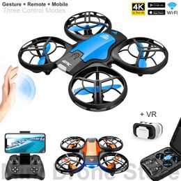 V8 Induction Control VR Mini Drone 4k HD Aerial Pography RC Helicopters Toy Gifts WiFi FPV Quadcopter With Camera Free Return 240523