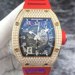 Designer RM Wrist Watch RM010 Rose Gold Original Diamond Date Display Automatic Mechanical Tourbillon Movement Chronograph Timepiece