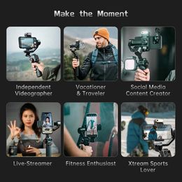 Selfie Monopods Hohem iSteady M6 kit handheld universal joint stabilizer selfie tripod suitable for smartphones with AI magnetic fill light