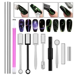 Nail Art Kits 10Pcs Magnet Tool Set Plate Wand Board Magnetic Pen Stripe Double Ended Stick Cat Eye