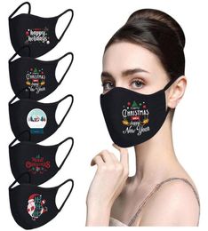 Fast Face Mask Merry Christmas Santa Snowman Breathable Fashion Party Masks Dust Fog Pure Black Blank Facemask In Stock4556635