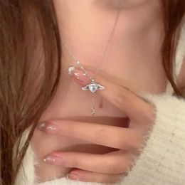 Pendant Necklaces Crystal Angel Wings Heart shaped Pendant Necklace for Women and Girls Simple Y2K Pink White Zircon Love Elegant Necklace fo