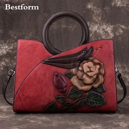 Shoulder Bags Form Retro Handmade Genuine Leather Women Handbag 2024 Casual Tote Large Capacity High Quality Shoulder&crossbody