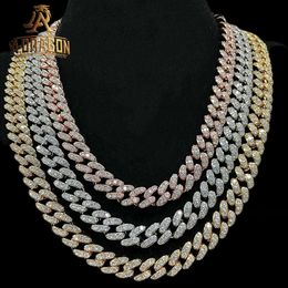 Luxury Moissanite Diamond 10mm S925 Sterling Silver Gold Gold Bated American Chain Charts Colar Sets