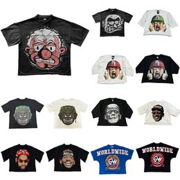 Trendy Men's T-shirt Y2K Harajuku Cartoon Anime Print Shirts Mens and Womens Vintage Casual Loose Short Sleeve Tops