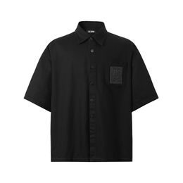 2024ss Top Quality Vintage Black Casual Shirts Short Sleeve Button for Men Streetwear Clothing