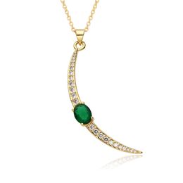 Pendant Necklaces Golden crescent necklace mens colorful cubic zirconia star amulet Kravik chain pendant DIY jewelry accessories S2452206