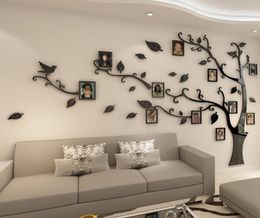 3D Acrylic Tree Po Frame Wall Stickers Crystal Mirror Stickers Paste On TV Background DIY Family Decor15392102