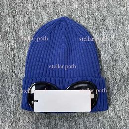 Cp Two Lens Glasses Goggles Beanies Men Knitted Hats Cp Skull Caps High Quality Outdoor Women Uniesex Winter Beanie Black Grey Bonnet Gorros Company 2024 Winter 972