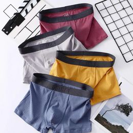 Underpants 1Pc Men Boxer Underwear Breathable U-convex Design With Wide Elastic Men's Ice Silk For Everyday Ultimate