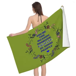 Towel Phrase For Good Person 80x130cm Bath Brightly Printed Bathroom Traveller