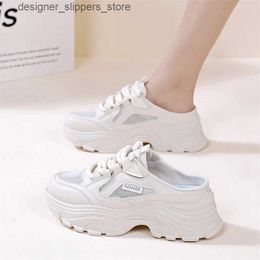 Casual Shoes 2024 Womens Breathable Mesh Platform Casual Shoes Womens Fashion Wedge Sports Shoes Womens Slide Add Short and Fat Sports Shoes Q240523