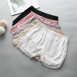 Women's Panties Women Summer Side Lace Safety Shorts Solid Sweet Loose Elastic Short Pants Ladies Anti-walking Boxer Briefs Security Bottoms