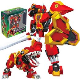 Transformation toys Robots Big Super Ten Tyrannus Mecha Transformation Robot Toys with Weapon Action Figures Two Modes Deformation Dinosaur Super 10 Toy Y240523