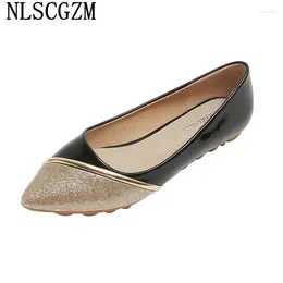 Casual Shoes Patent Leather Woman Flats Harajuku Slip On For Women Barefoot