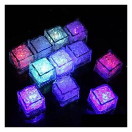 Party Favour Led Gadget Aoto Colours Mini Romantic Luminous Artificial Ice Cube Flash Light Wedding Christmas Decoration Drop Delivery Dh2Xh