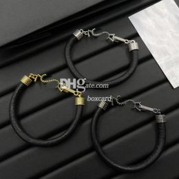 New Letter Bracelets Bangles Stylish Gold Plated Leather Bracelet With Gift Box 3 Colours