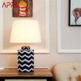 Table Lamps APRIL Ceramic Desk Light Dimmer Copper Luxury Fabric For Home Living Room Dining Bedroom Office