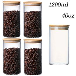 Glass Jars With Airtight Lids Candy Food Storage Containers For Tea Coffee Spices Sweets Cookies Kitchen Gadgets 240523