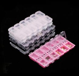 12 Grids Clear Empty Storage Box Rhinestone Acrylic Crystal Beads Jewelry Decoration Nail Art Accessories Pills Container F13775111221