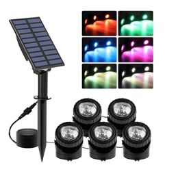 Aquariums Solar Underwater Lights Outdoor Rgb Waterproof Garden Pool Yard Landscape Spotlights Pond Aquarium Fish Tank Drop Delivery Dhfzu