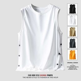 Sleeveless Tank T Shirt Summer Pure Cotton Thin Style Trendy Brand Breasted American Basketball Sports Camisole Top Men S Clothing hin rendy op