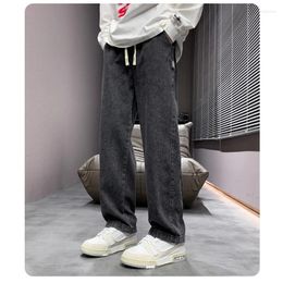 Men's Jeans Wide-leg Man Baggy Straight Leg Pants N-style Retro Men With Floor-length