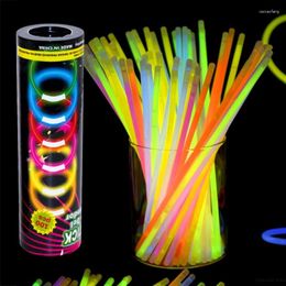 Party Decoration 50/100Pcs Glow Sticks In The Dark Light DIY Necklaces Bracelets Concert Stage Show Fluorescent Props