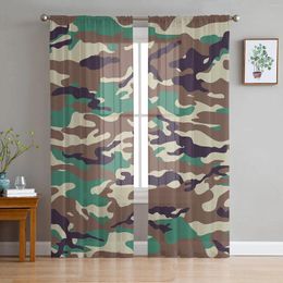 Curtain Camouflage Sheer Curtains For Living Room Decoration Window Kitchen Tulle Voile Organza