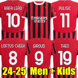 24 25 PULISIC soccer jerseys GIROUD AC RAFA LEAO MILANS LOFTUS-CHEEK JOVIC home away men kids kit REIJNDERS 2024 2025 football shirt