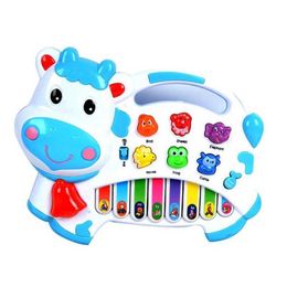 Keyboards Piano Baby Music Sound Toys Baby piano music toy cartoon cow animal farm keyboard baby music notes learning and development education childrens toys WX5.21