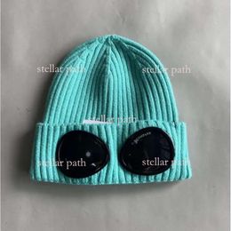 Beanie Hat Designer High Quality Two Lens Glasses Goggles Beanies Men Cp Knitted Hats Skull Caps Outdoor Women Uniesex Winter Beanie Black Grey 352