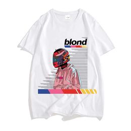 Men's T-Shirts Frank O-ocean Blond R B Music T Shirts MEN 100% Cotton Tshirts Handsome T-shirts Letters Sense of Design Manga/Comic O-neck Tops J240523