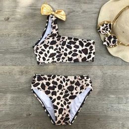 Two-Pieces Womens Swimwear Girls Bikini Cute Children Split Swimming Clothes Baby Girls Leopard Bikini Swimming Clothes WX5.22956471