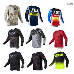 Men's T-shirts Outdoor T-shirts New Hot Selling Foxx Long Sleeve Fast Subduing Mens Mountain Road Bike Cross Country Motorcycle Breathable Sportswear