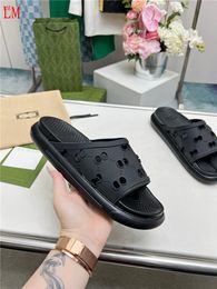 Designer Luxury Black Perforated G Lug-Sole Elea Mules sandals Flip Flop Slide Flat Slipper With Box