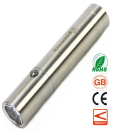 Stainless Steel LED Flashlight 18650 Rechargeable Torchlight Camping Portable Light Pocket Handy Torch Outdoors Bicycle Cycling Bi7027146