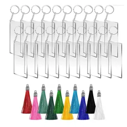 Keychains Acrylic Keychain Blanks Clear Set For Vinyl Kit Including Tassels Key Chain Rings