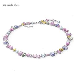 Collana swarovskis marinaiononcola fluente collana caramelle colorate per donne che usano elementi rondine cristallo arcobaleno groundbow white serpente serpente catena di alta qualità 24ss 326