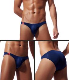 Promotion Mens Underwear Sexy Briefs 3pcspack Fetish Gay Underwear Lingerie Ice Silk Penis Pouch Briefs Sexy Males Panties New X03076660